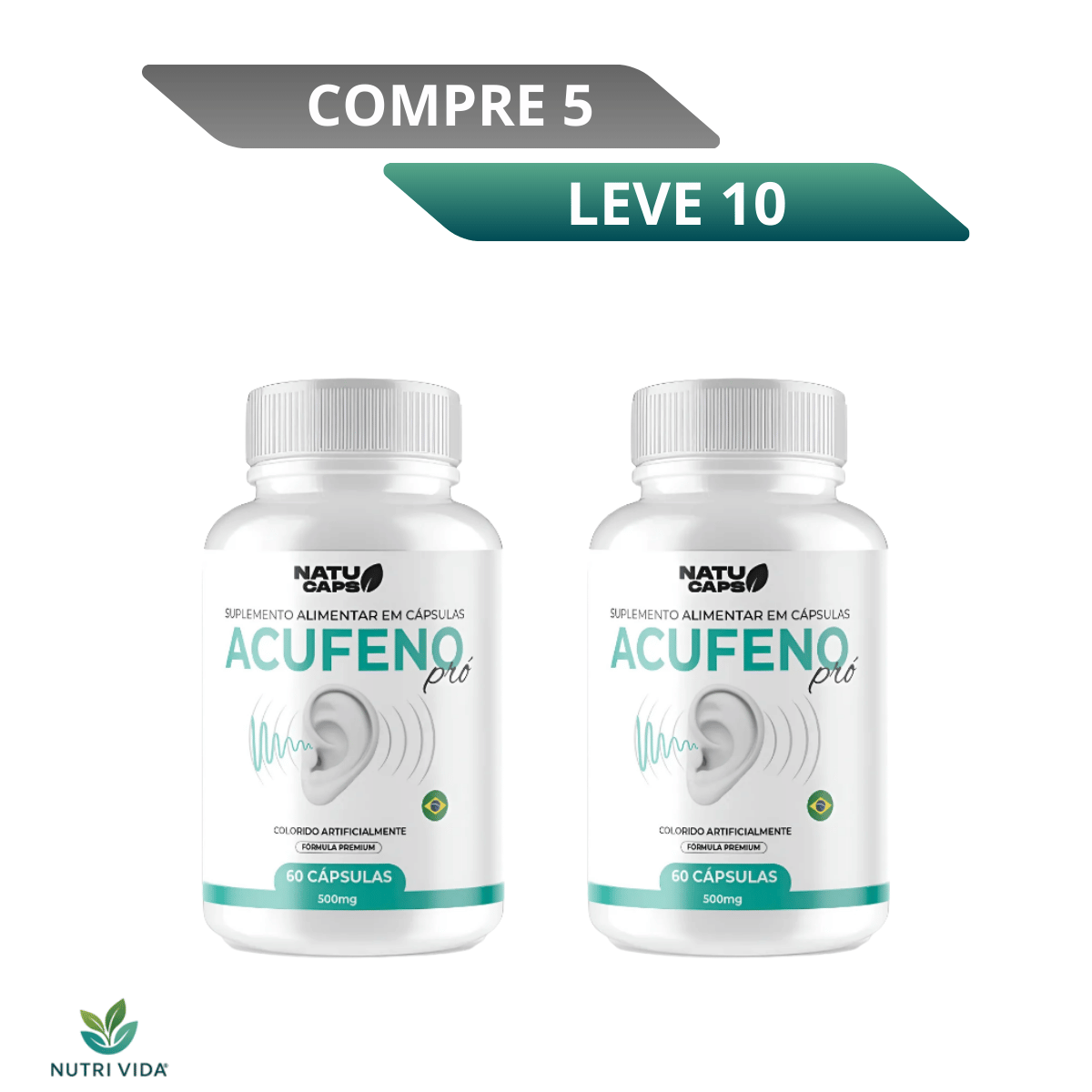 Acufeno 60 Cápsulas - Clareza Auditiva com Suporte 100% Natural