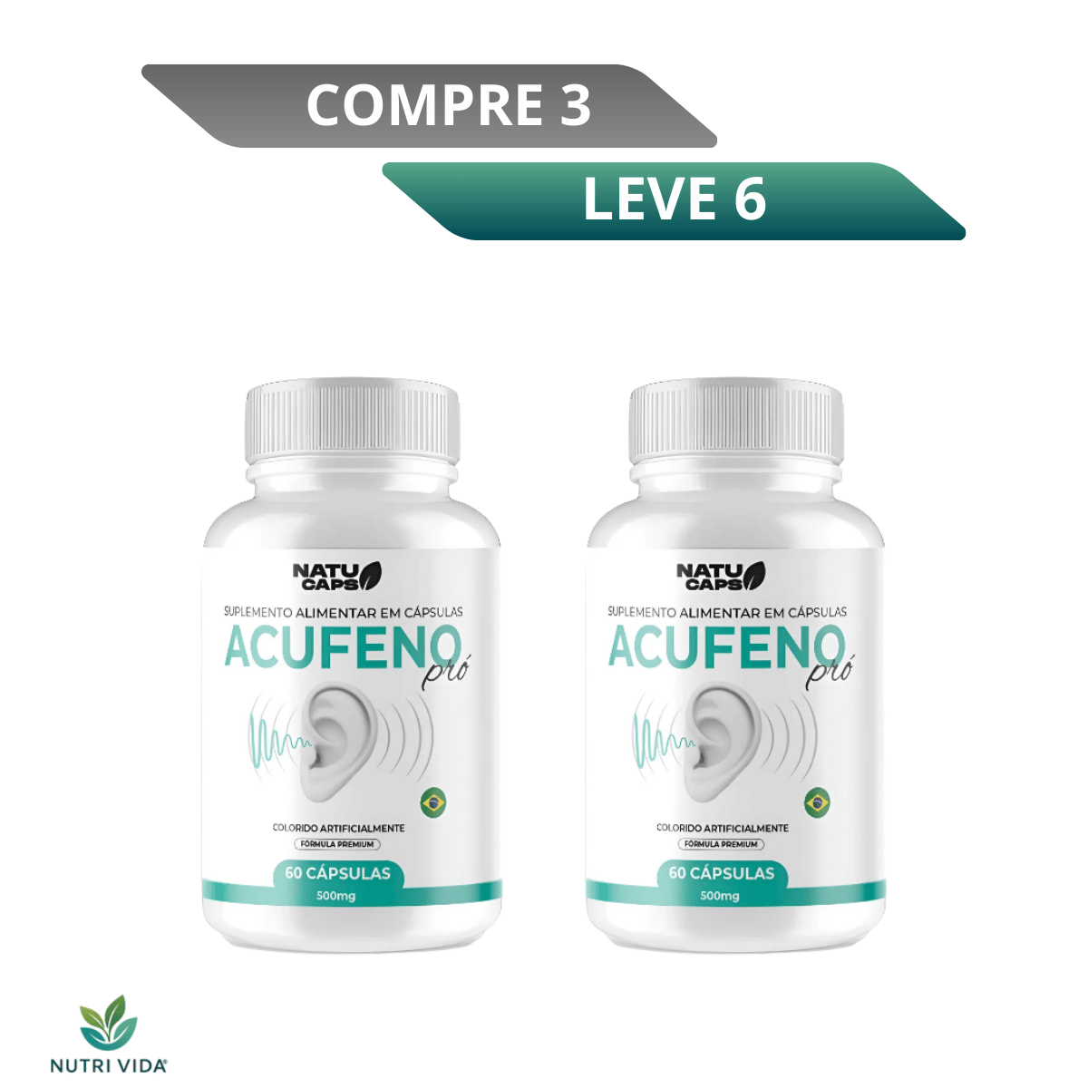 Acufeno 60 Cápsulas - Clareza Auditiva com Suporte 100% Natural