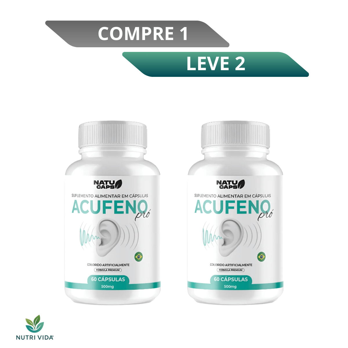 Acufeno 60 Cápsulas - Clareza Auditiva com Suporte 100% Natural