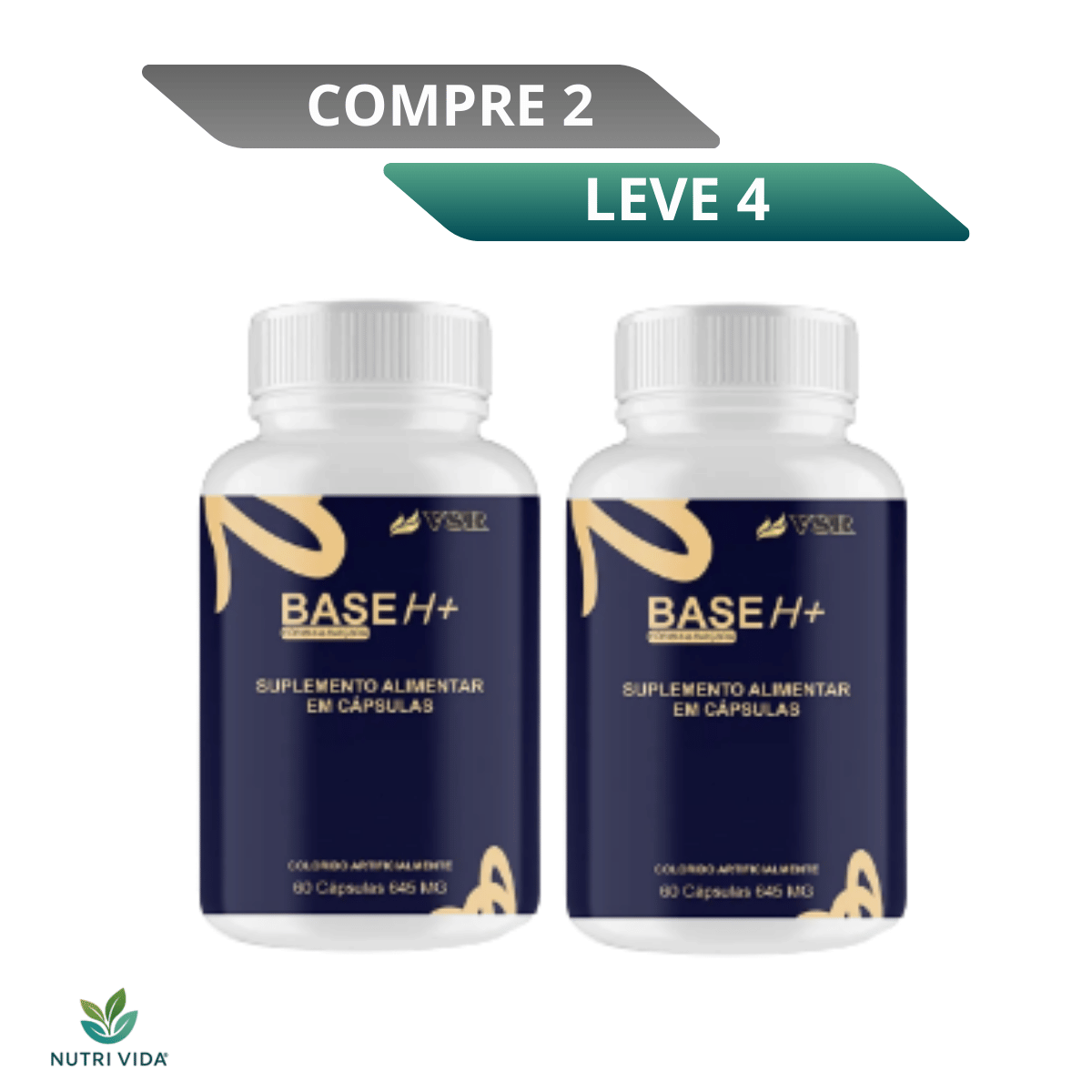 Base H+ 60 Cápsulas 500mg - Promoção Exclusiva