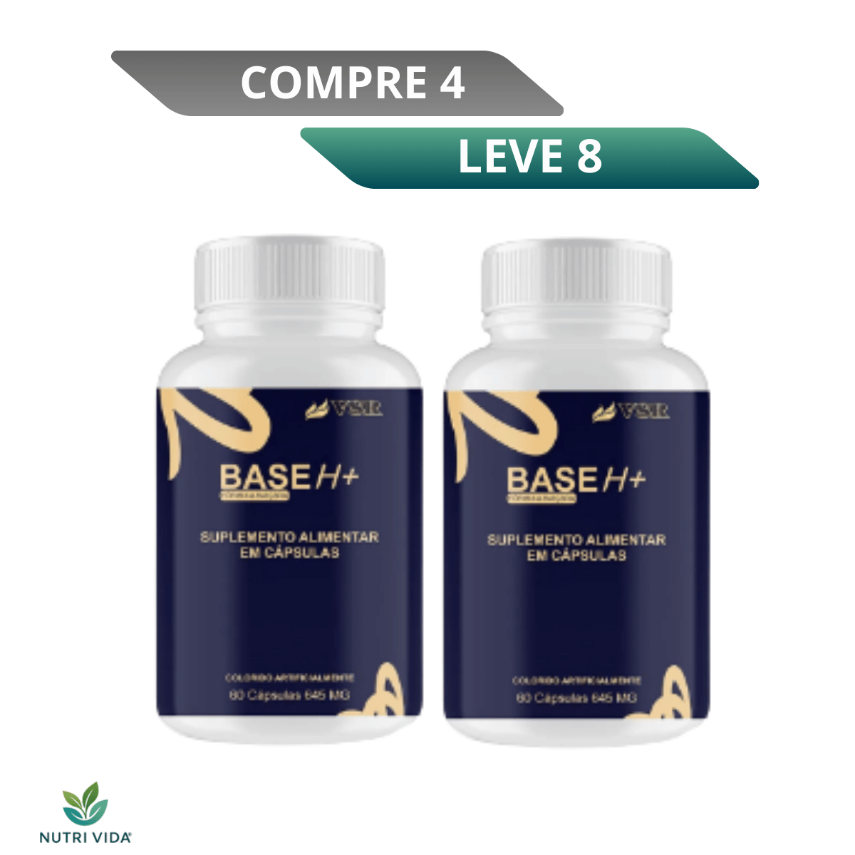 Base H+ 60 Cápsulas 500mg - Promoção Exclusiva