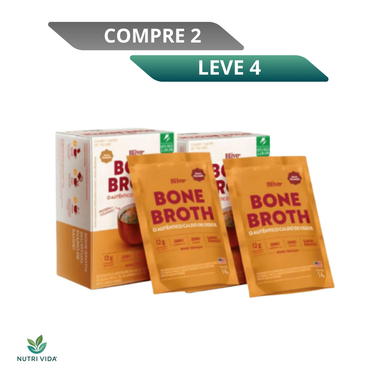 Bone Broth Original - 7 sachês 98g - Promoção Exclusiva