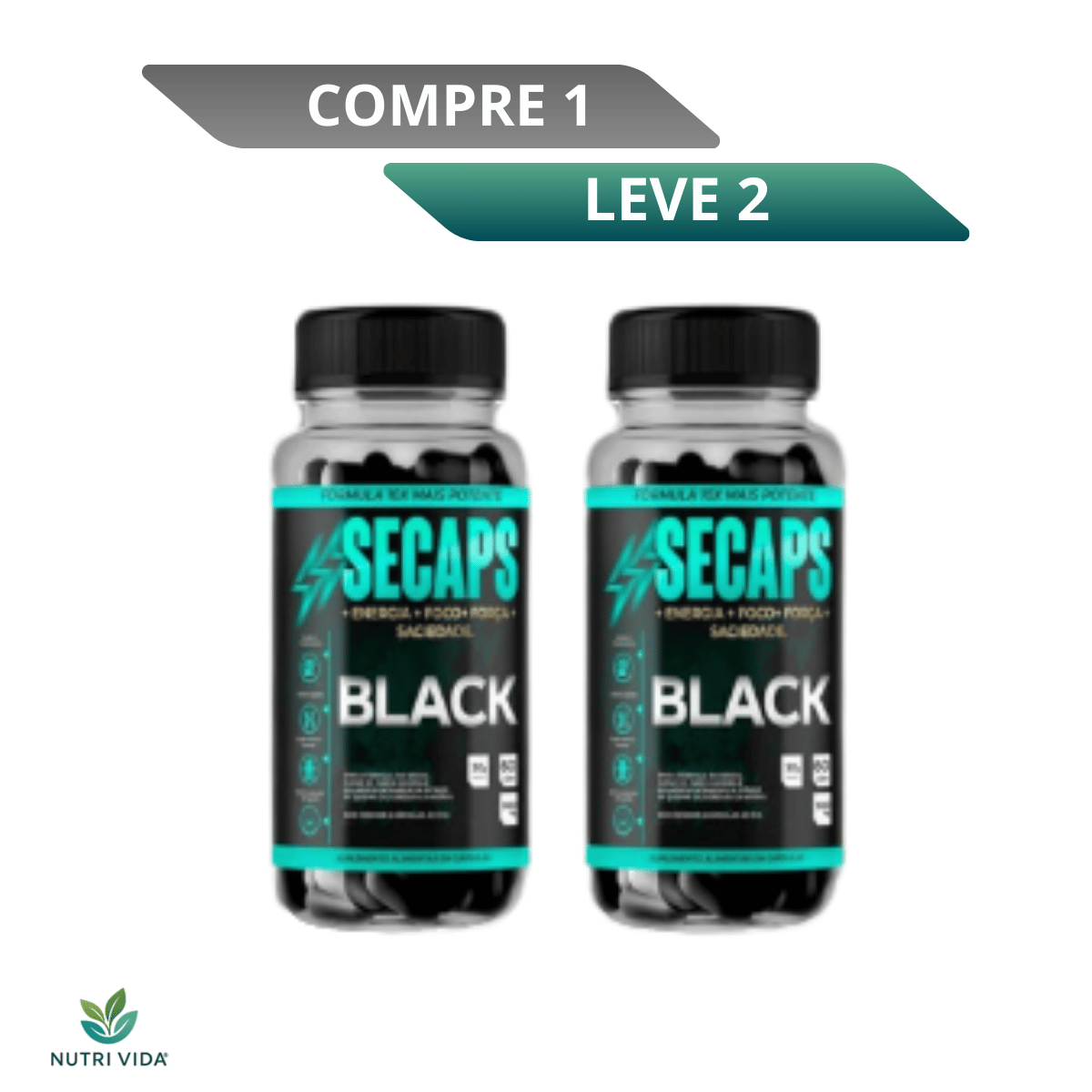 Secaps Black 60 Caps - Emagrecimento Saudável e Eficaz